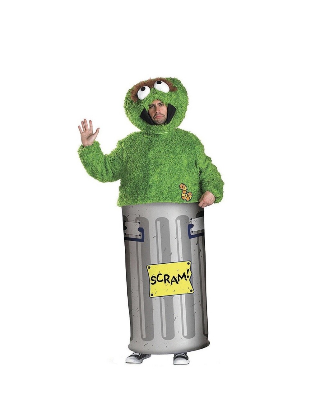Oscar the Grouch Plush Sesame Street Costume Adult XLARGE 42-46